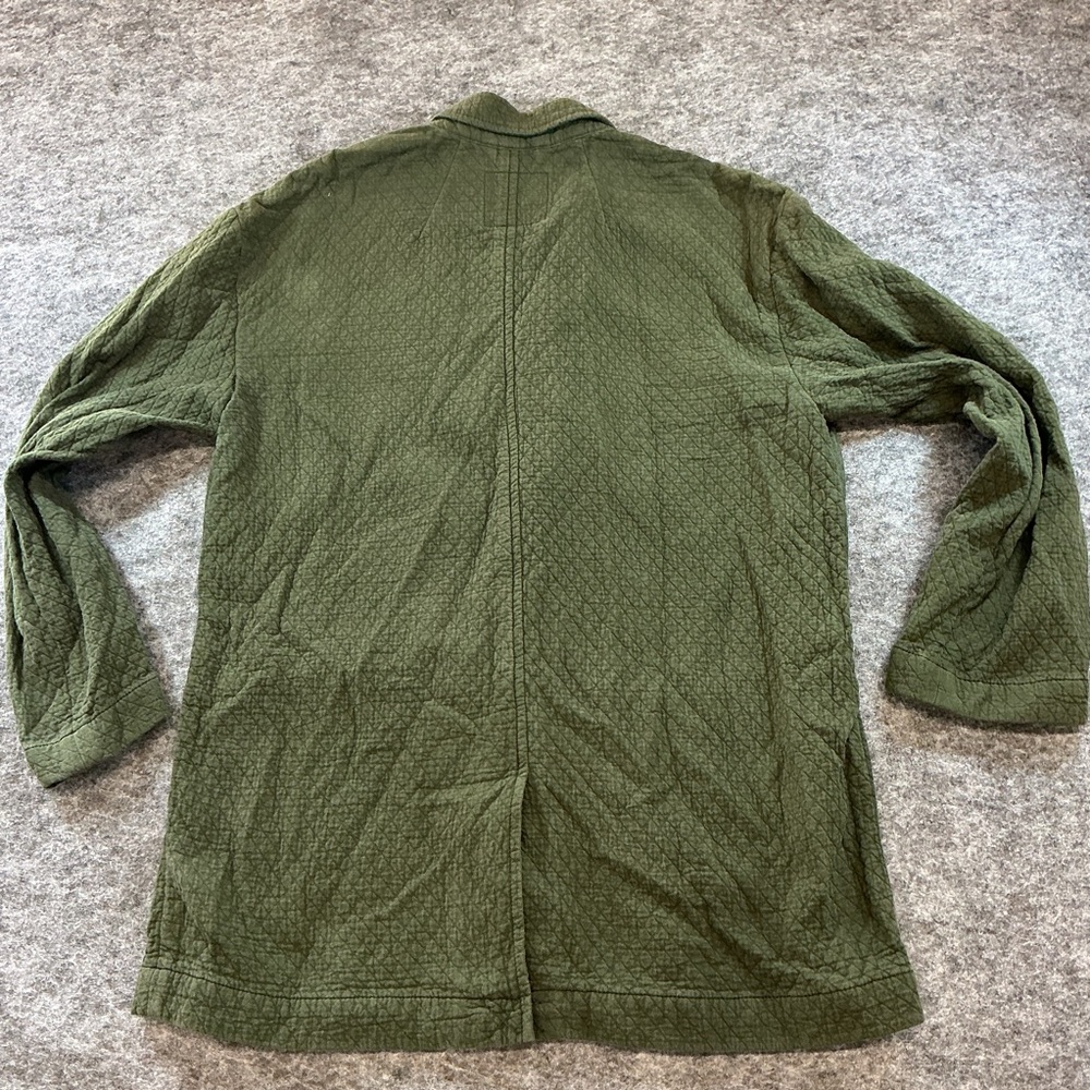 Madewell Thick Muslin Quilted Oversized Earthy Green 100% Cotton Blazer - Picture 2 of 4